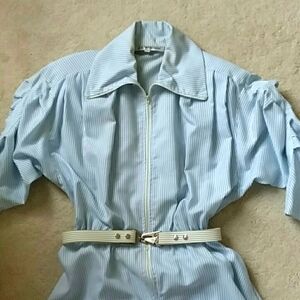 Blue & White Striped Summer Dress